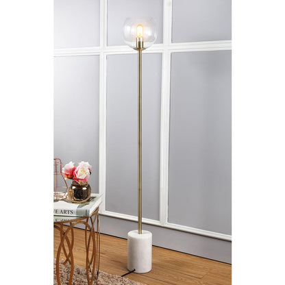 Bradley Floor Lamp, White/Brass Gold