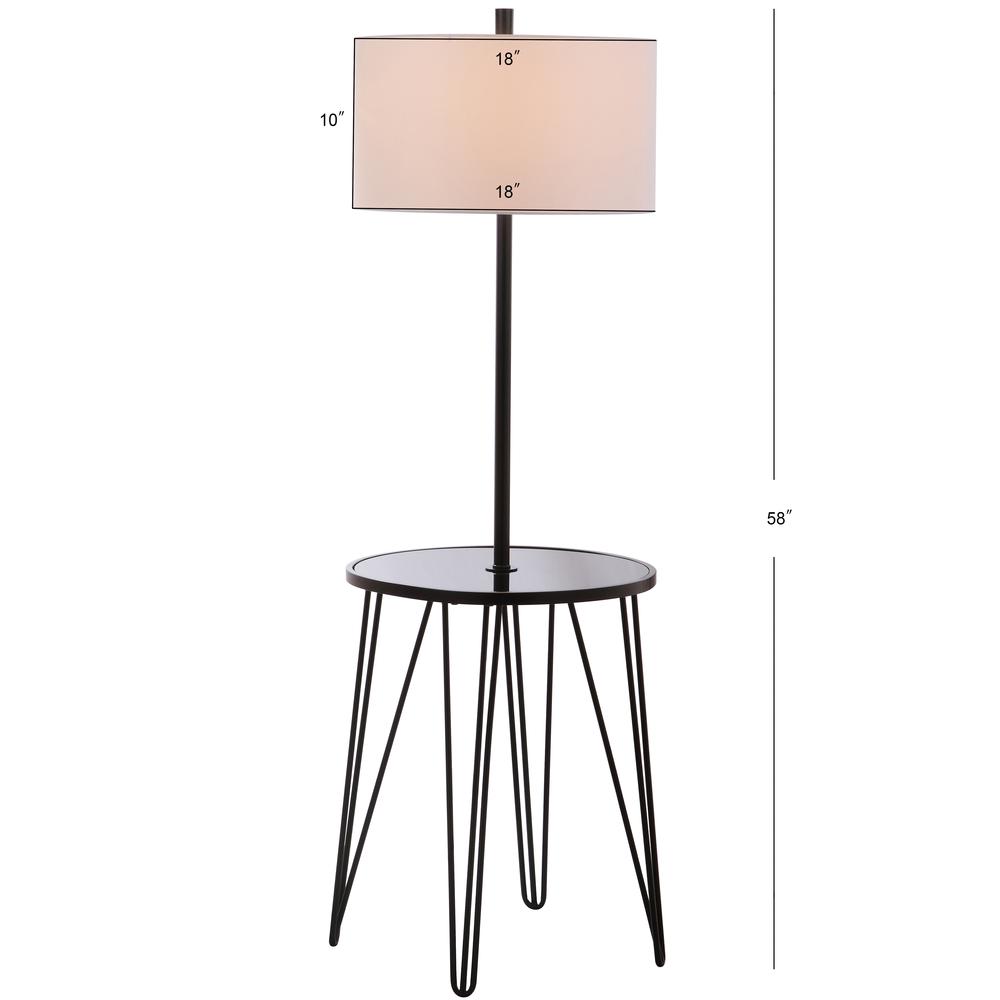 Ciro 58-Inch H Floor Lamp Side Table, Black