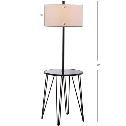 Ciro 58-Inch H Floor Lamp Side Table, Black