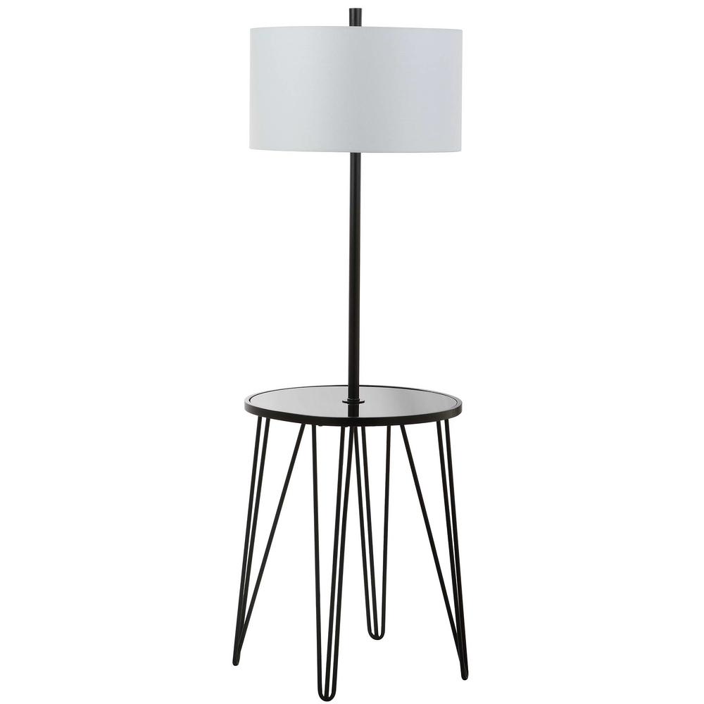 Ciro 58-Inch H Floor Lamp Side Table, Black