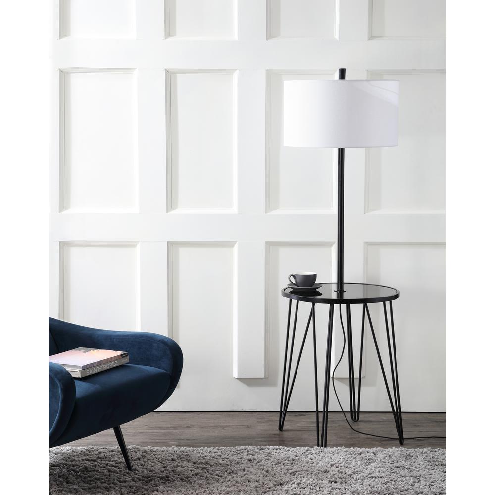 Ciro 58-Inch H Floor Lamp Side Table, Black