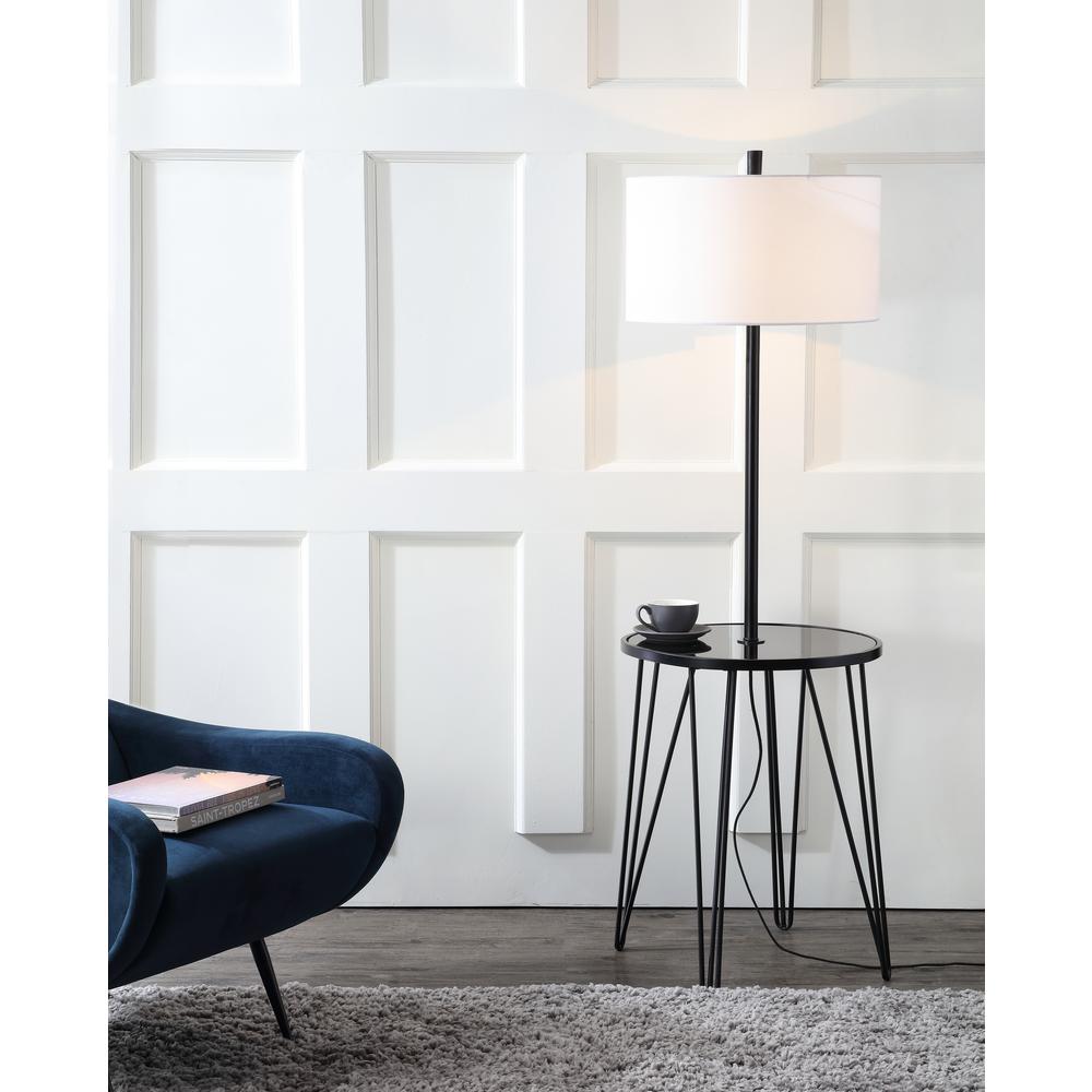 Ciro 58-Inch H Floor Lamp Side Table, Black