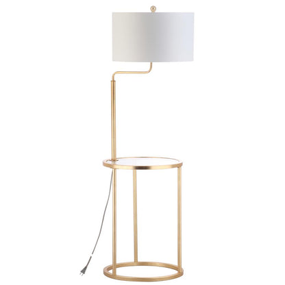 Crispin Floor Lamp Side Table, Gold Leaf