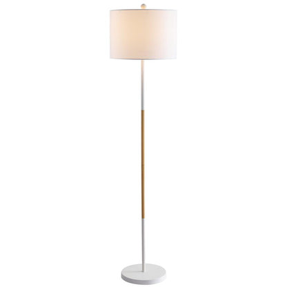 Melrose Floor Lamp, White/Wood Finish