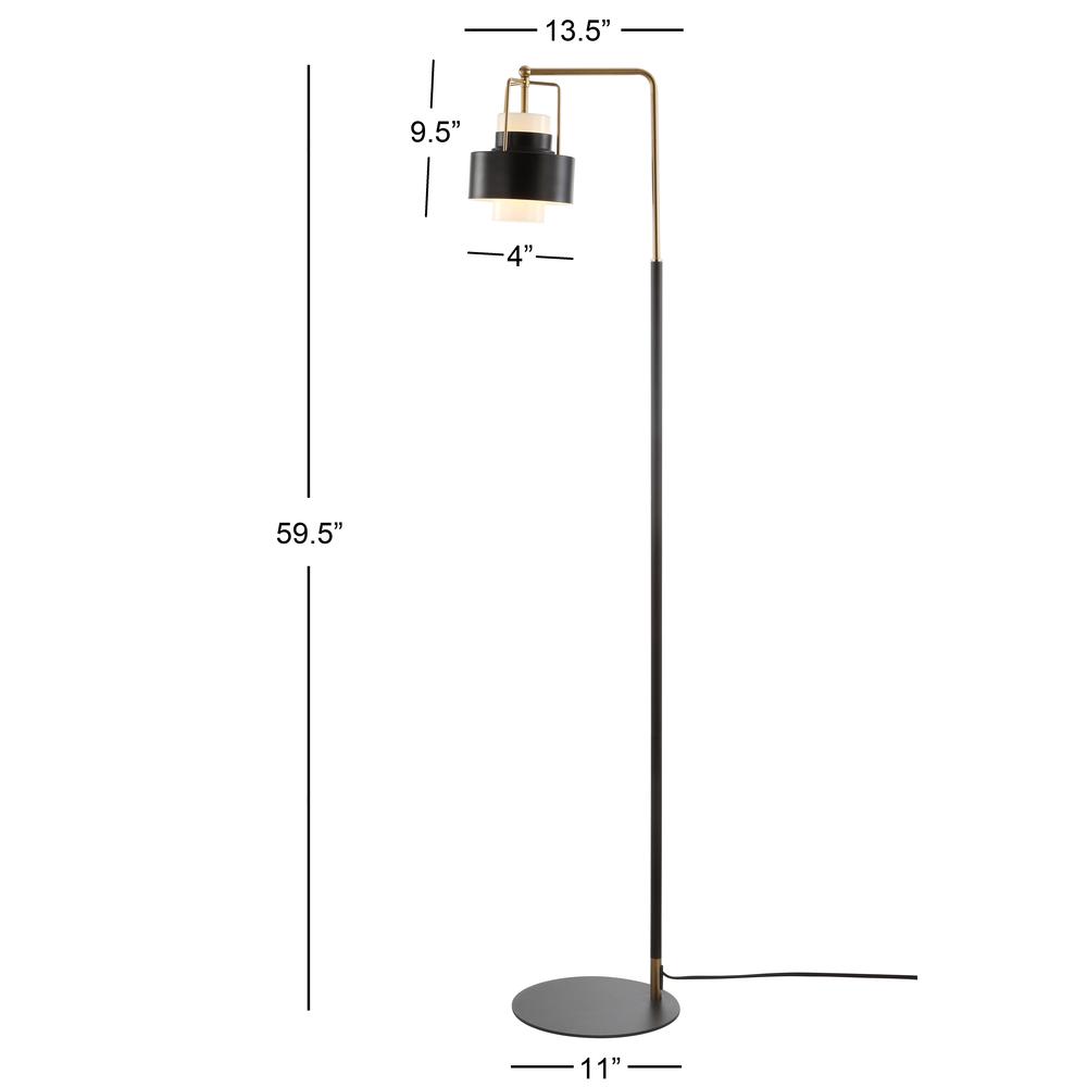 Brendon Floor Lamp, Black/Brass Gold