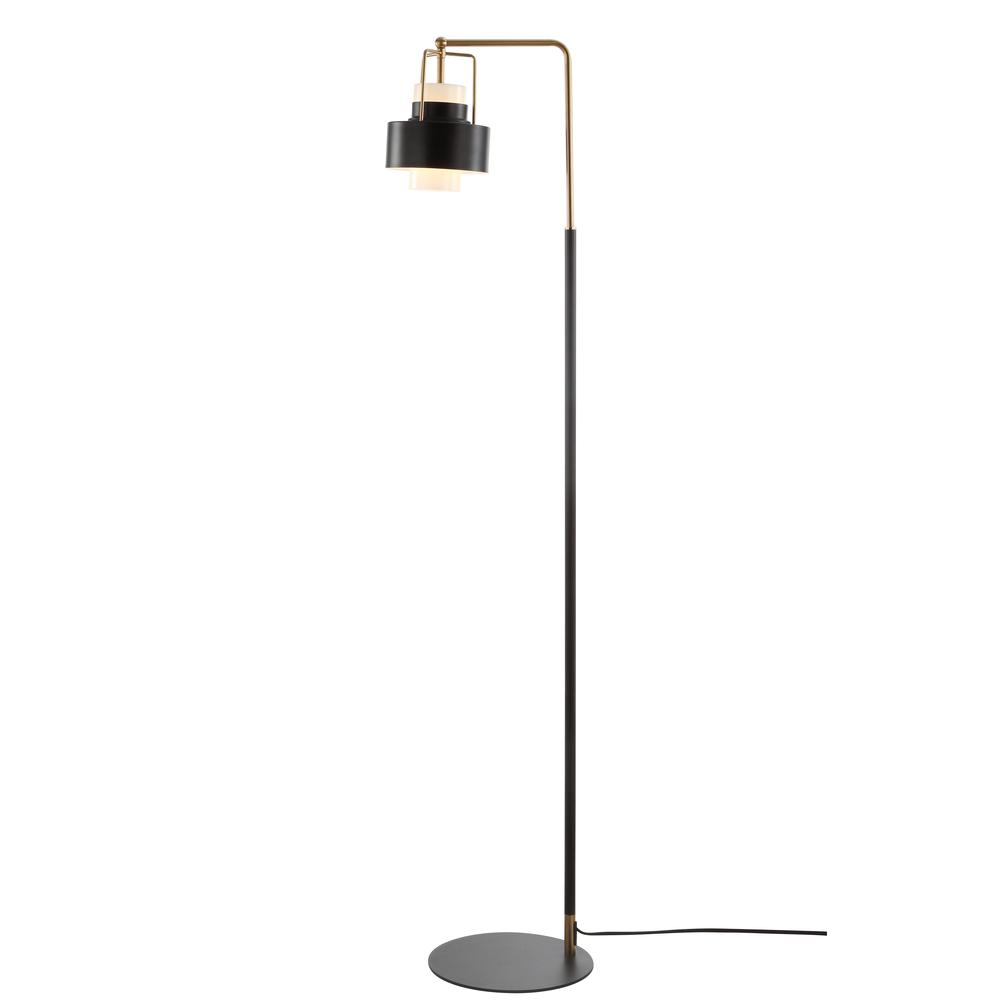 Brendon Floor Lamp, Black/Brass Gold