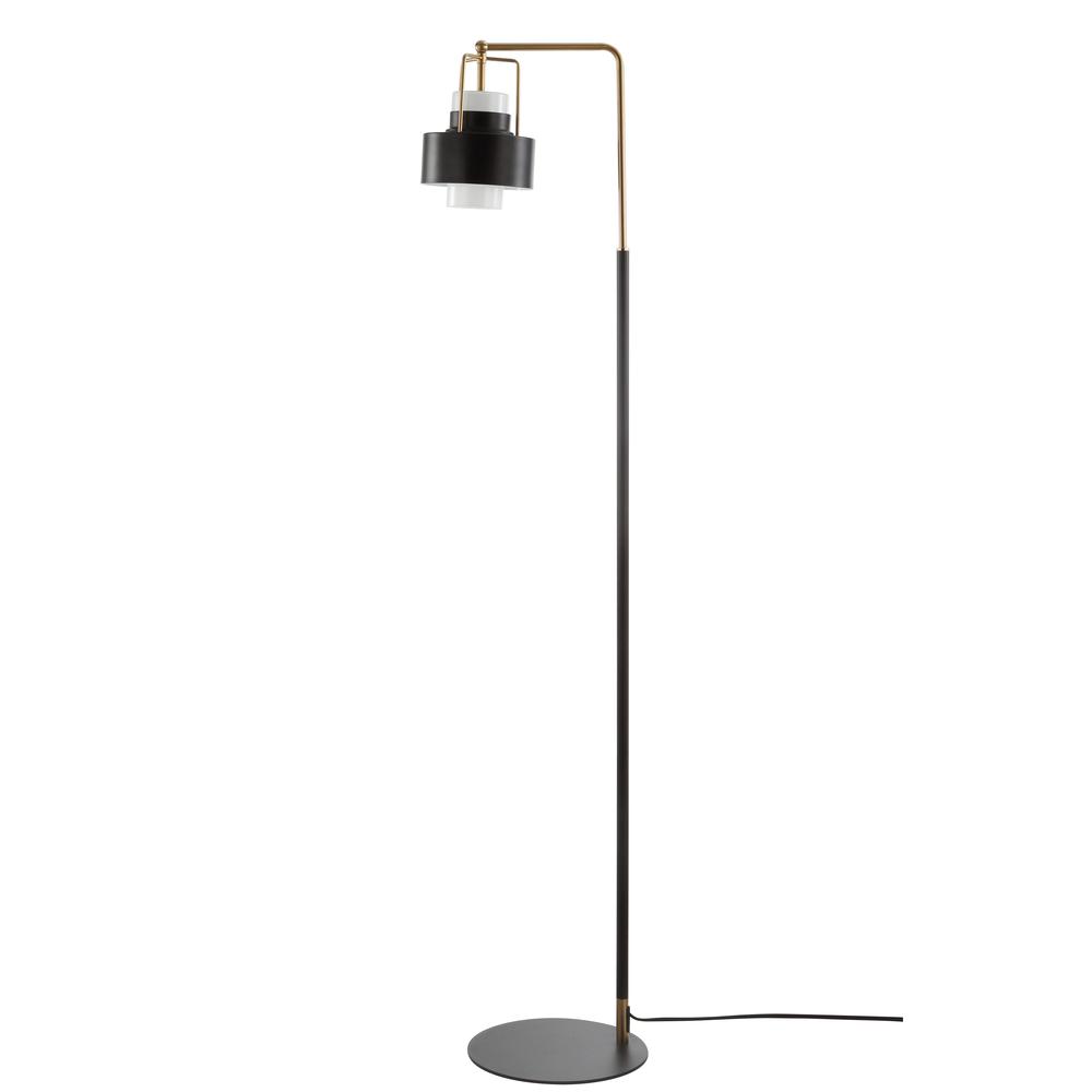 Brendon Floor Lamp, Black/Brass Gold