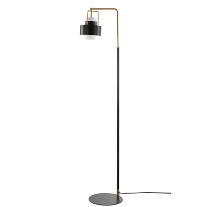 Brendon Floor Lamp, Black/Brass Gold