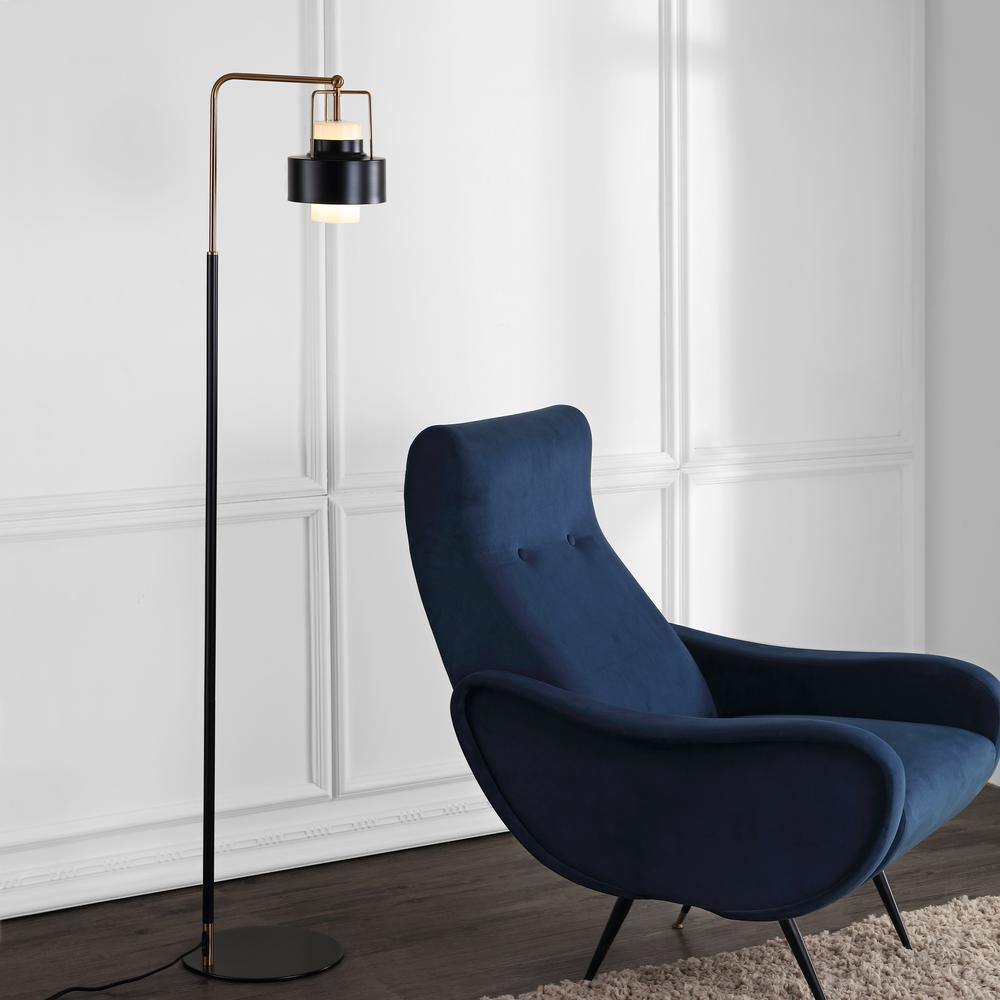 Brendon Floor Lamp, Black/Brass Gold