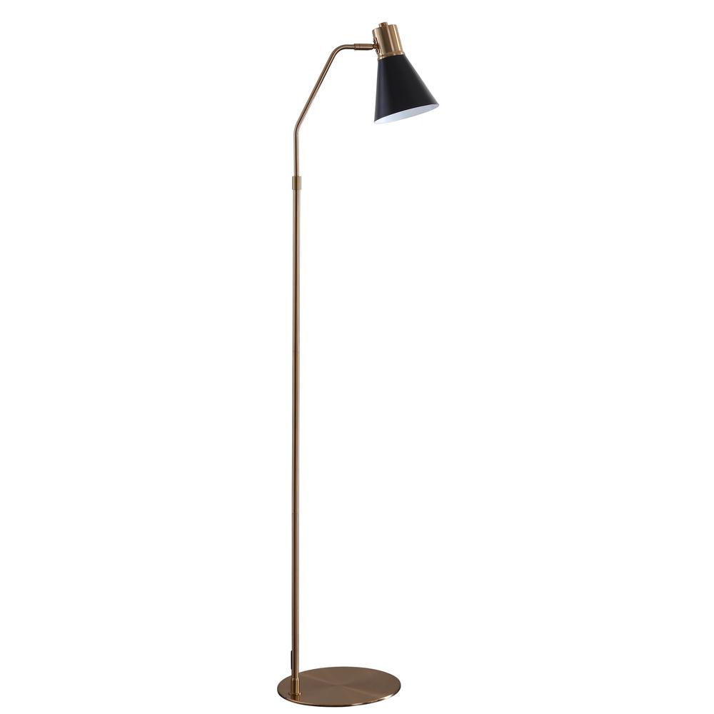 Grania Floor Lamp, Black/Brass Gold
