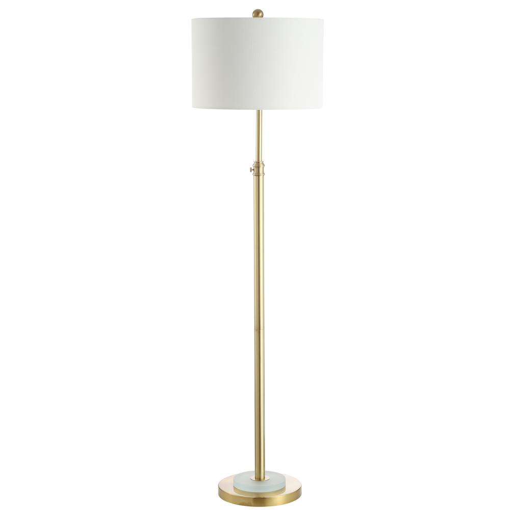 Pierson Floor Lamp, Brass Gold/Frost White