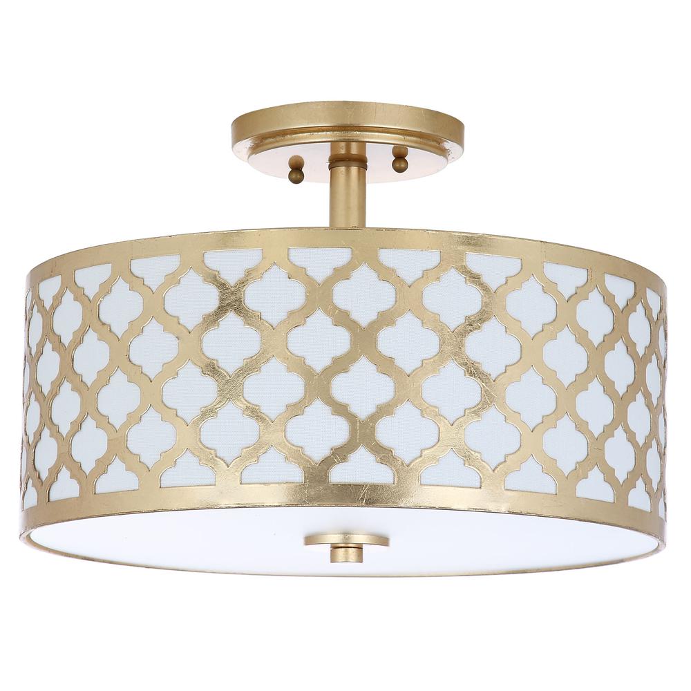 Kora Quatrefoil 3 Light 15-Inch Dia Gold Flush Mount , Gold Leaf