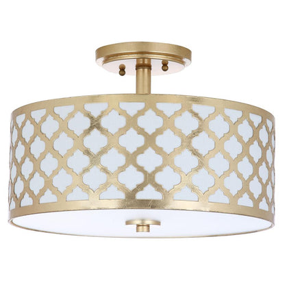 Kora Quatrefoil 3 Light 15-Inch Dia Gold Flush Mount , Gold Leaf