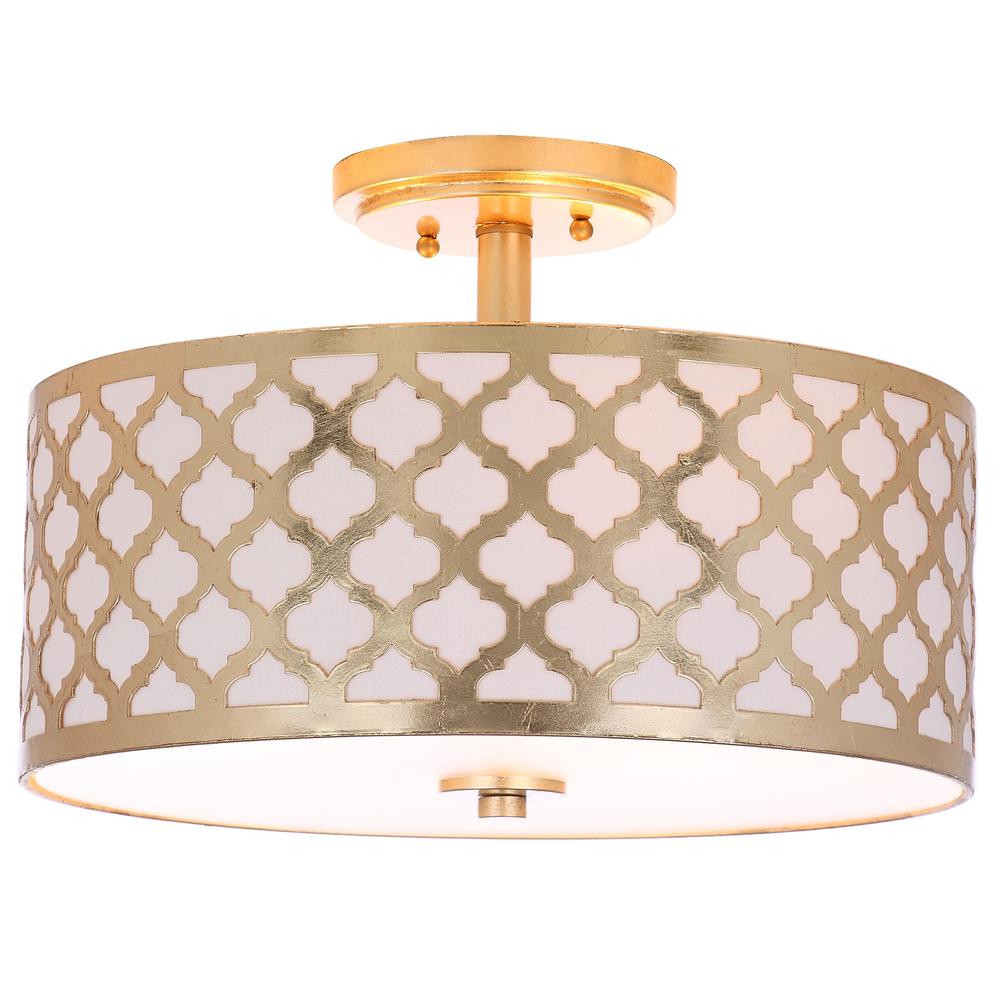 Kora Quatrefoil 3 Light 15-Inch Dia Gold Flush Mount , Gold Leaf