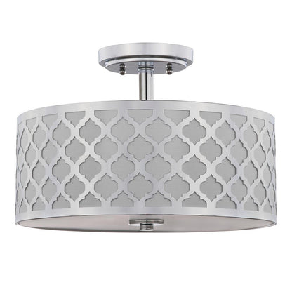 Kora Quatrefoil 3 Light 15-Inch Dia Chrome Flush Mount , Chrome