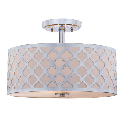 Kora Quatrefoil 3 Light 15-Inch Dia Chrome Flush Mount , Chrome