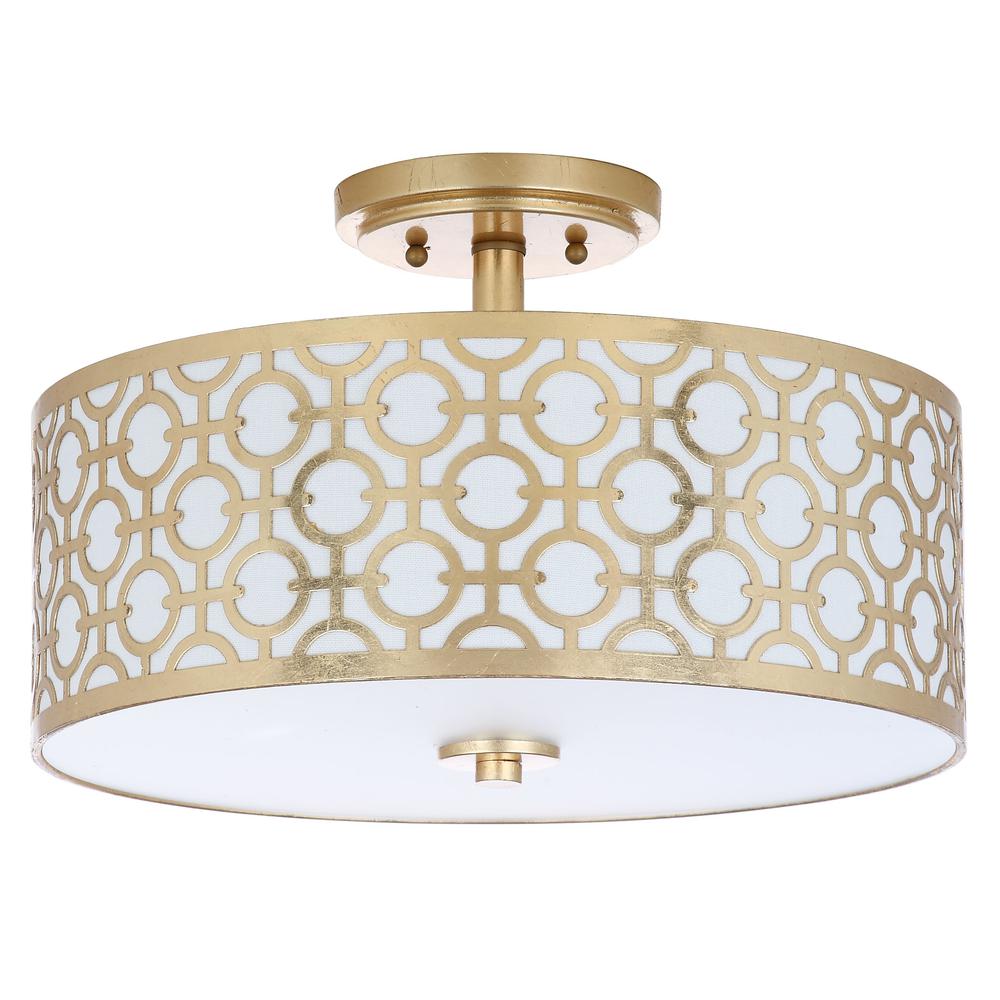 Vera Chain-Link 3 Light 15.5-Inch Dia Gold Flush Mount , Gold