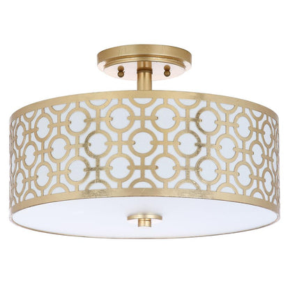 Vera Chain-Link 3 Light 15.5-Inch Dia Gold Flush Mount , Gold