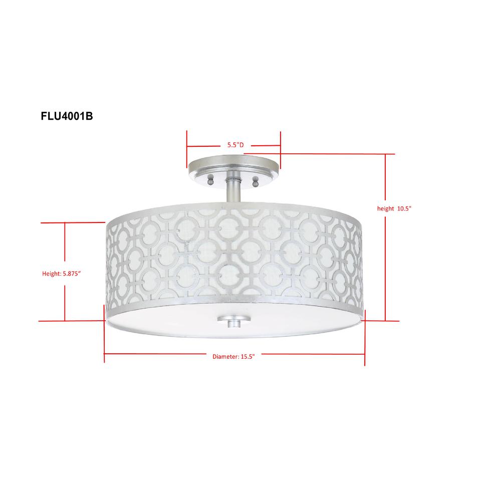 Vera Chain-Link 3 Light 15.5-Inch Dia Silver Flush Mount , Silver