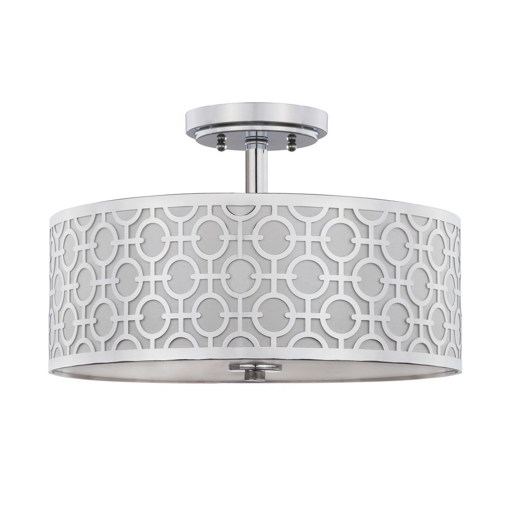 Vera Chain-Link 3 Light 15.5-Inch Dia Chrome Flush Mount , Chrome