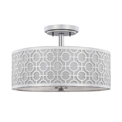 Vera Chain-Link 3 Light 15.5-Inch Dia Chrome Flush Mount , Chrome