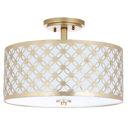 Hutch 3 Light 16-Inch Dia Gold Flush Mount , Gold