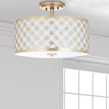 Hutch 3 Light 16-Inch Dia Gold Flush Mount , Gold