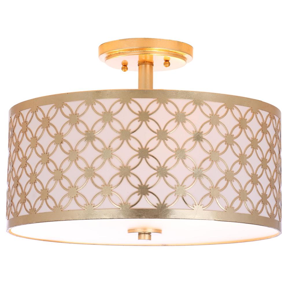 Hutch 3 Light 16-Inch Dia Gold Flush Mount , Gold