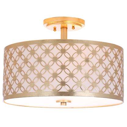 Hutch 3 Light 16-Inch Dia Gold Flush Mount , Gold