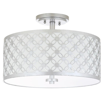 Hutch 3 Light 16-Inch Dia Silver Flush Mount , Silver