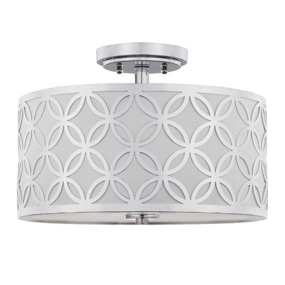 Cecily Leaf Trellis 3 Light 15-Inch Dia Chrome Flush Mount , Chrome