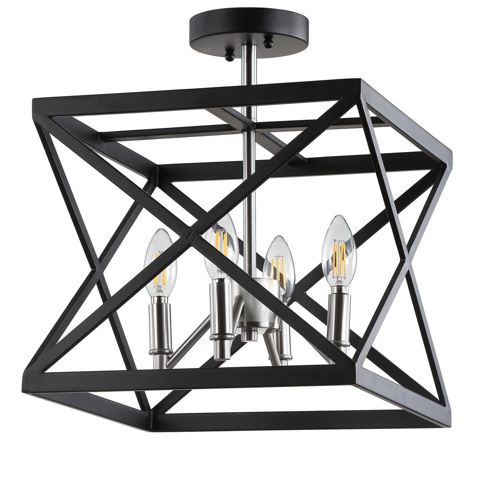 Matias Flush Mount, Black/Nickel