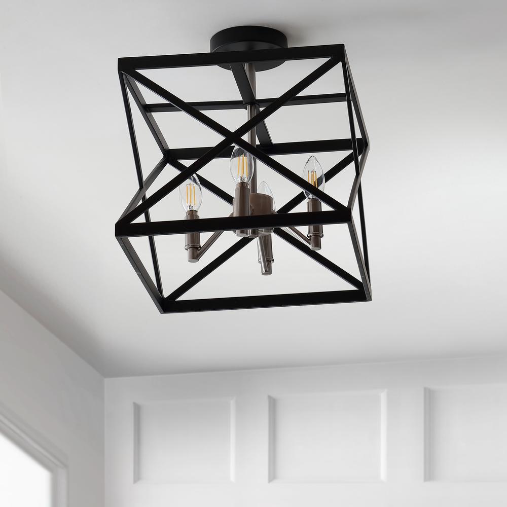 Matias Flush Mount, Black/Nickel