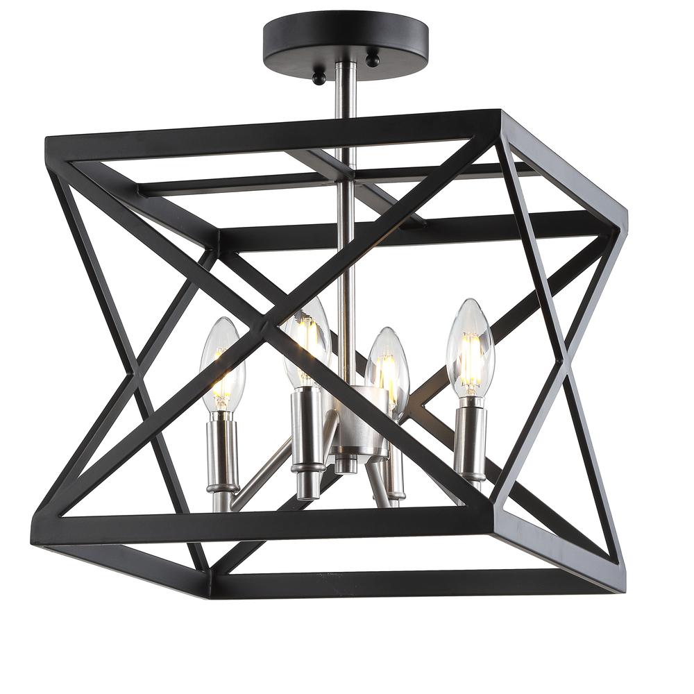 Matias Flush Mount, Black/Nickel