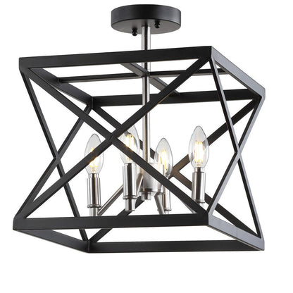 Matias Flush Mount, Black/Nickel