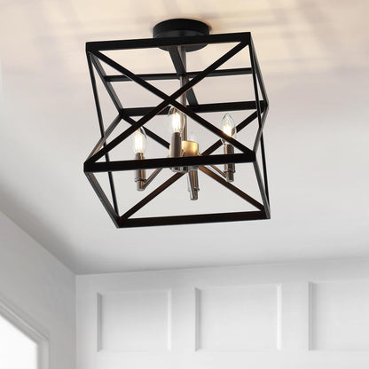 Matias Flush Mount, Black/Nickel