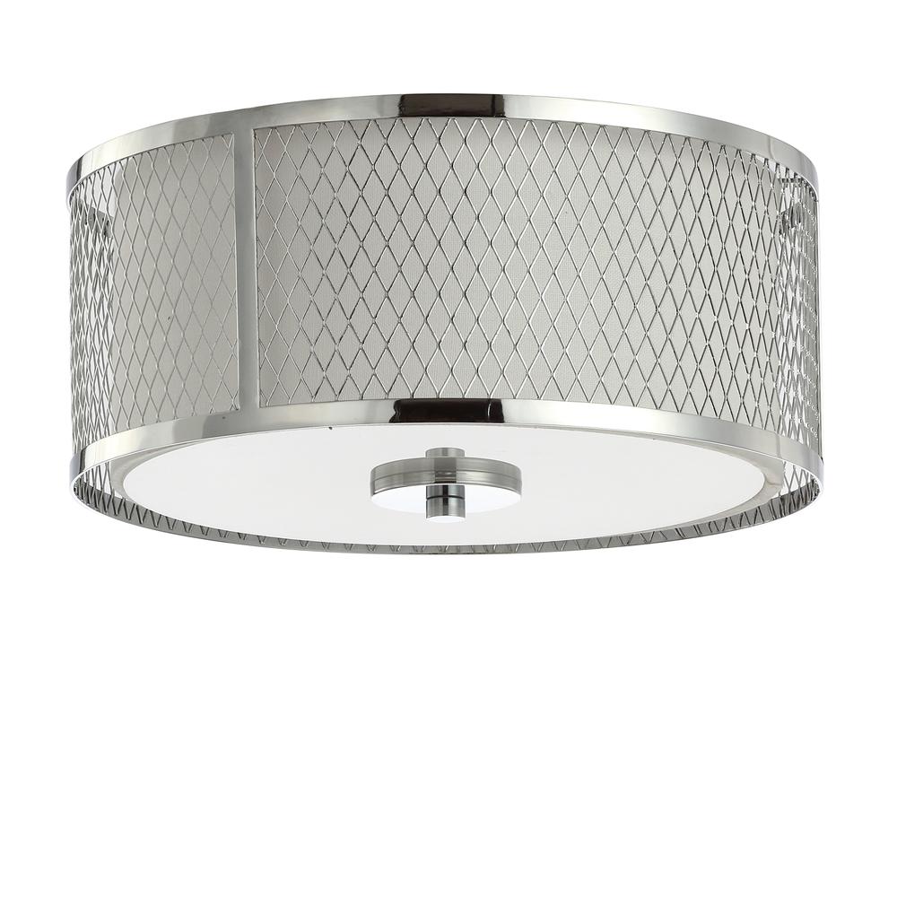 Braydon Flush Mount, Chrome/White