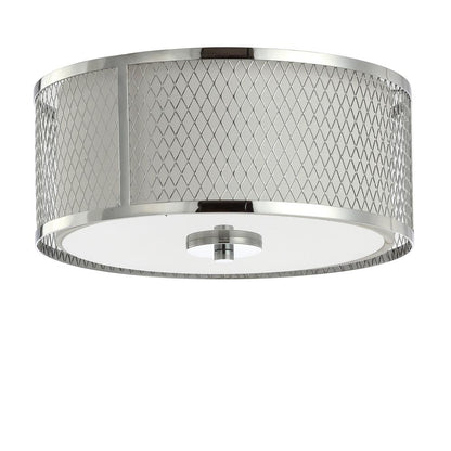 Braydon Flush Mount, Chrome/White