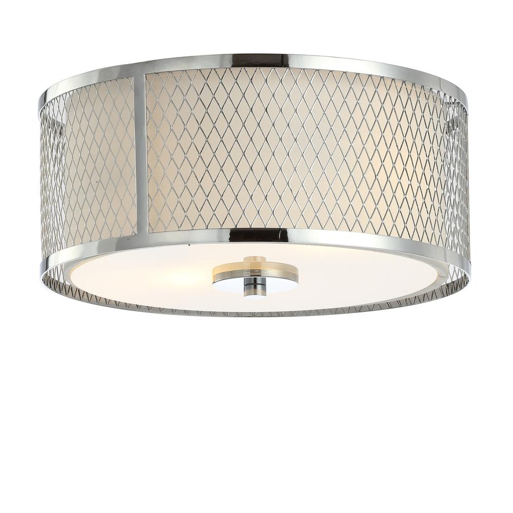 Braydon Flush Mount, Chrome/White