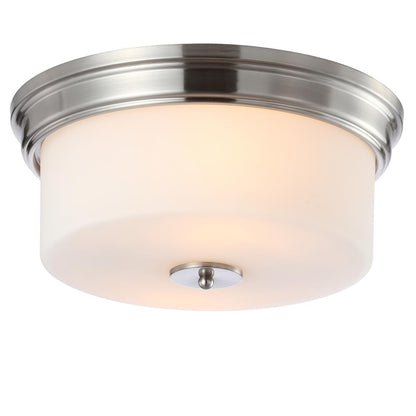 Dalen Flush Mount, Brush Nickel/White