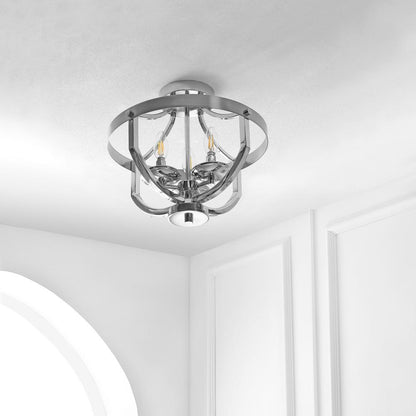 Vanda Flush Mount, Nickel Brass
