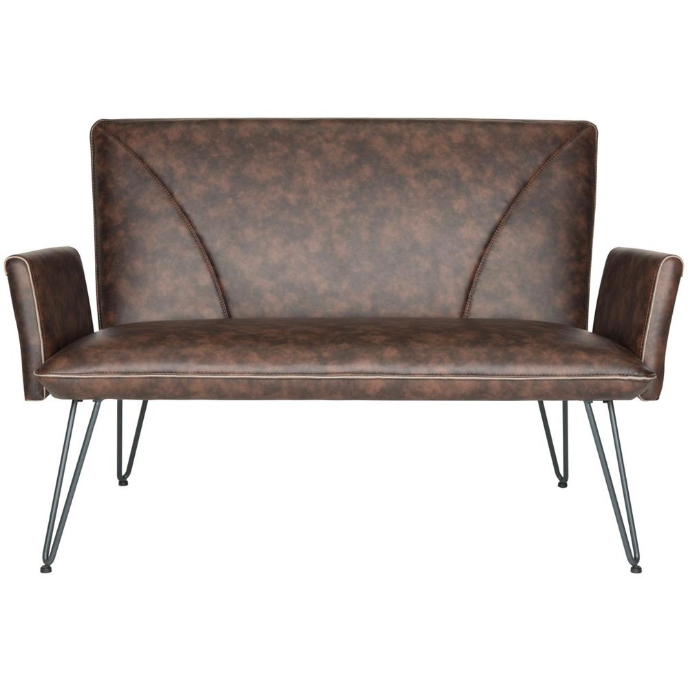 JOHANNES MID CENTURY MODERN LEATHER SETTEE, FOX1701A
