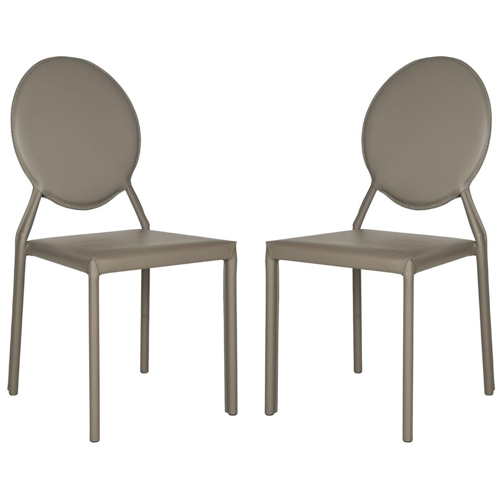 WARNER 37''H ROUND BACK LEATHER SIDE CHAIR, FOX2018H-SET2