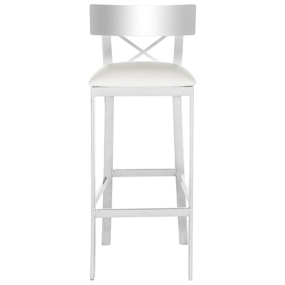 ZOEY 39''H STAINLESS STEEL CROSS BACK BAR STOOL, FOX2034B