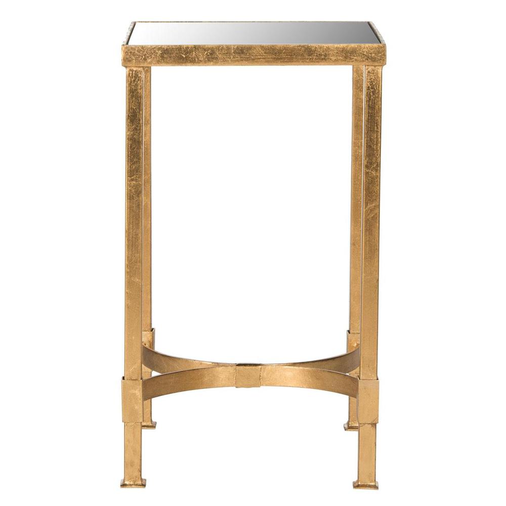 HALYN GOLD LEAF MIRROR TOP END TABLE