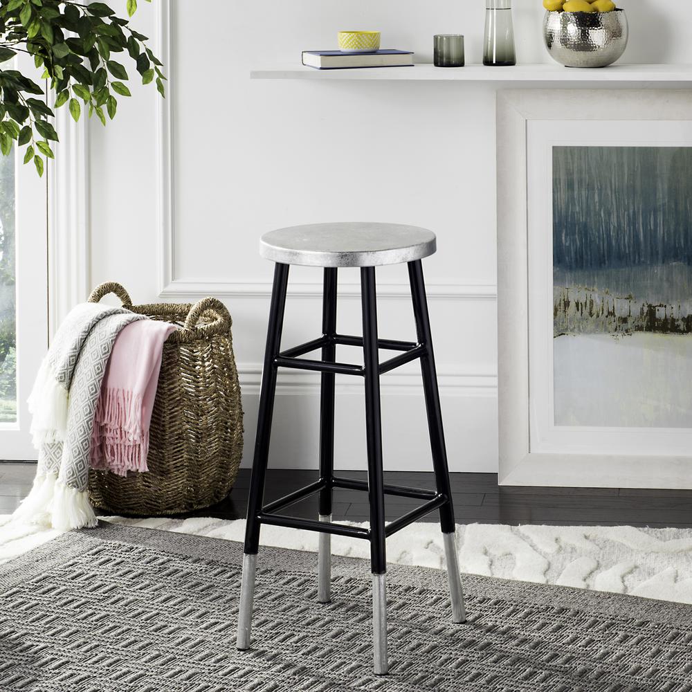 KENZIE 30''H SILVER DIPPED BAR STOOL, FOX3212A
