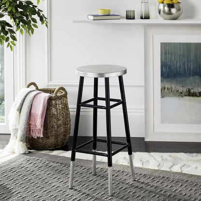 KENZIE 30''H SILVER DIPPED BAR STOOL, FOX3212A