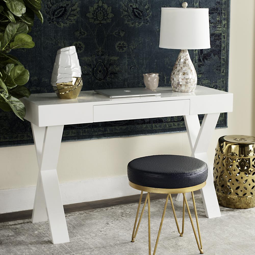 ALESSIA MID CENTURY LACQUER ONE DRAWER VANITY DESK