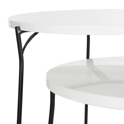 RYNE RETRO MID CENTURY LACQUER STACKING END TABLE