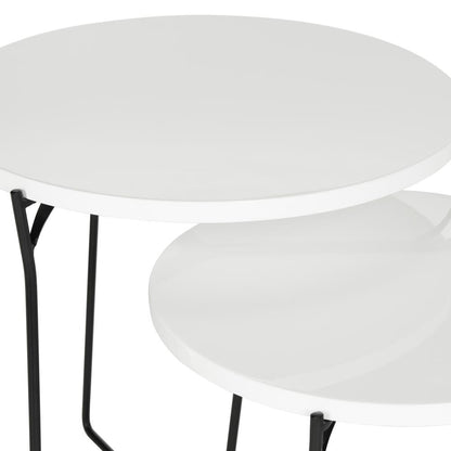 RYNE RETRO MID CENTURY LACQUER STACKING END TABLE